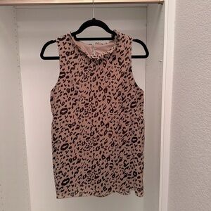 Leopard Print Sleeveless Blouse